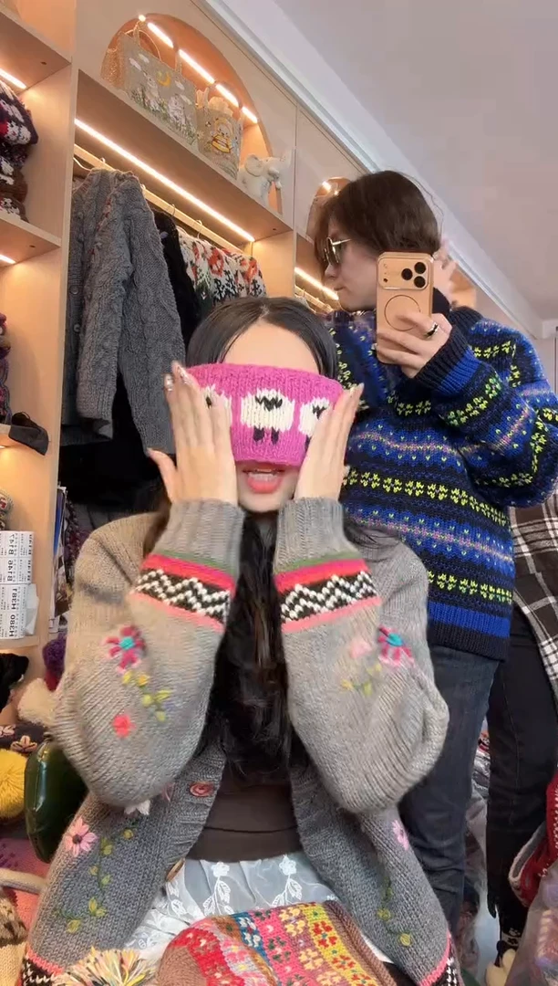 羊毛粉色肖恩羊发带