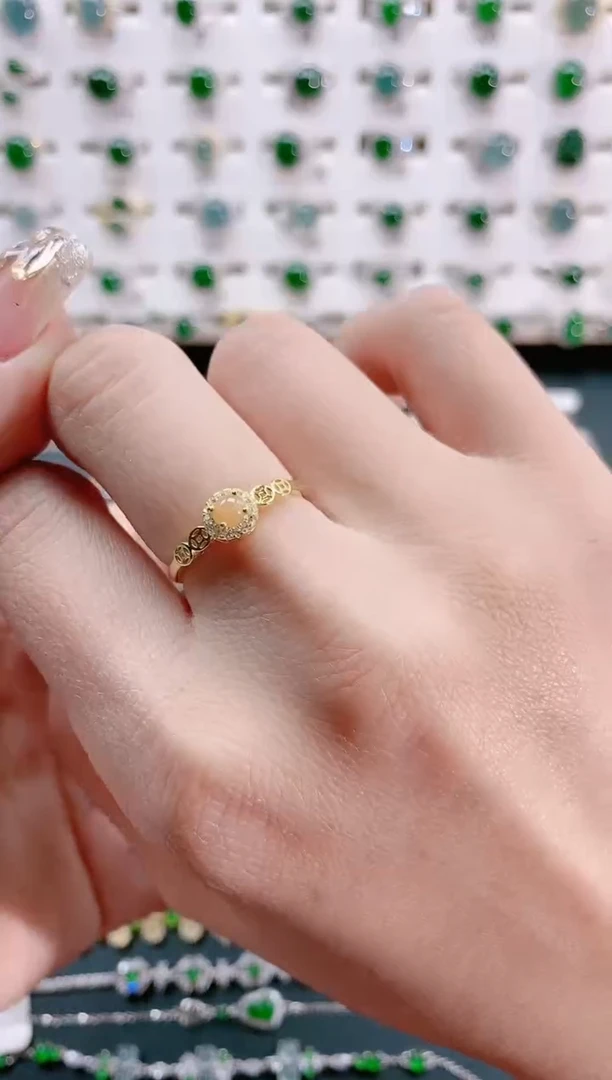 【闪购商品】翡翠戒指银S925镶嵌天然翡翠