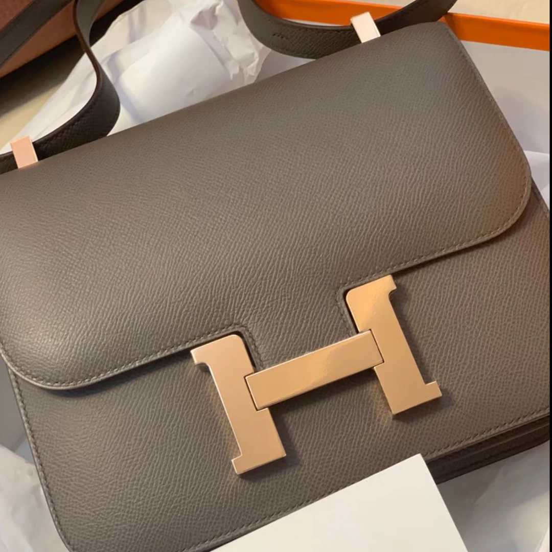 99新 Hermes/爱马仕 小花Jerry 康康 24 锡器灰 玫瑰金扣 EP皮D刻