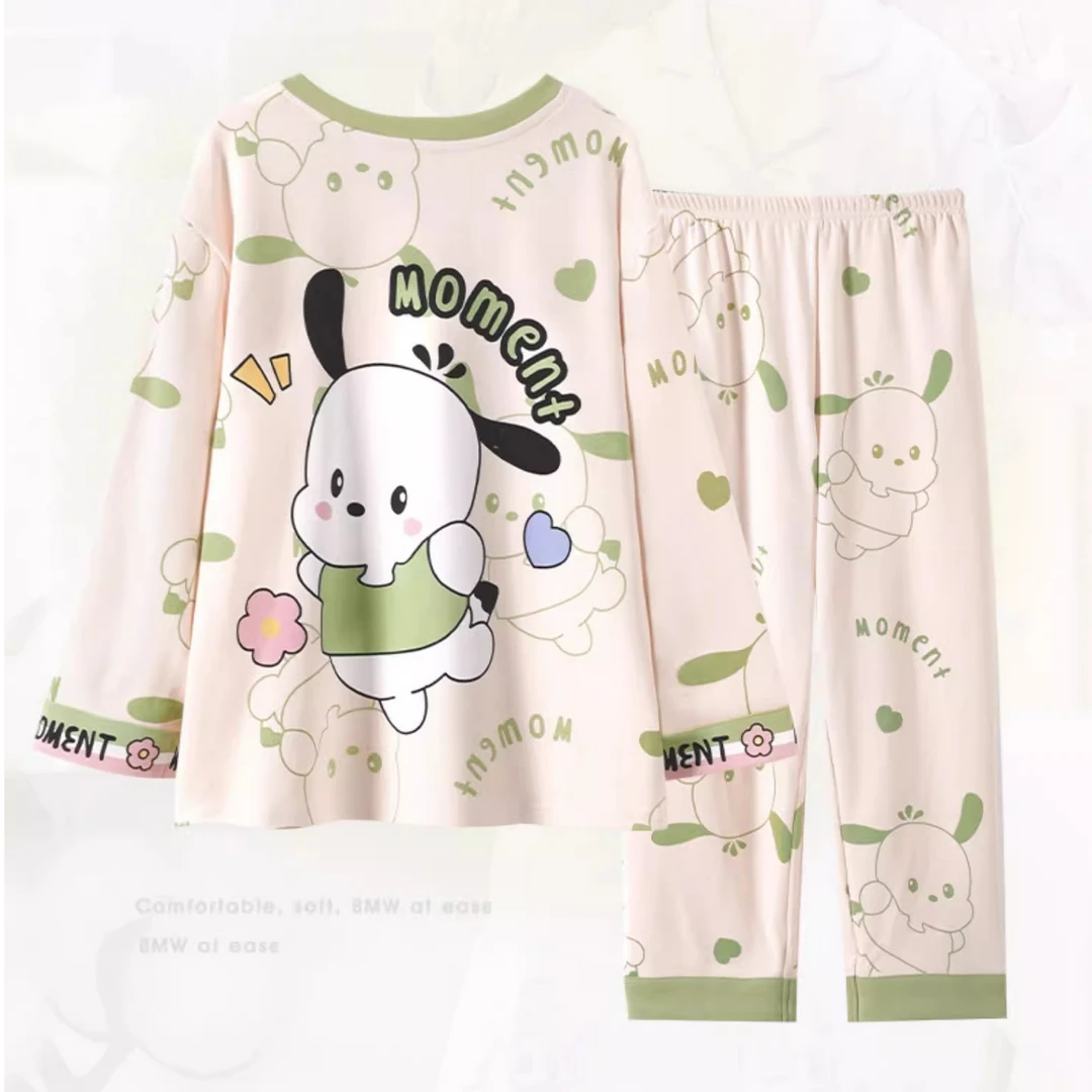 女童睡衣春秋印花薄款长袖圆领儿童小女孩公主家居服睡衣套装