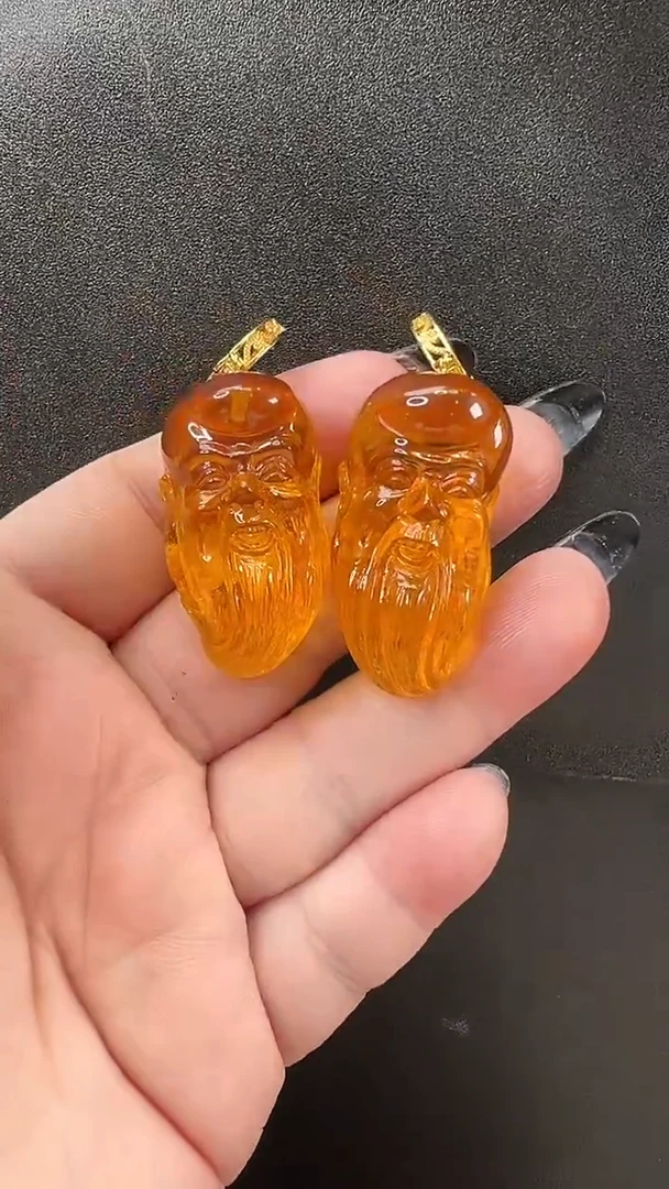 琥珀颈饰未镶嵌耳环