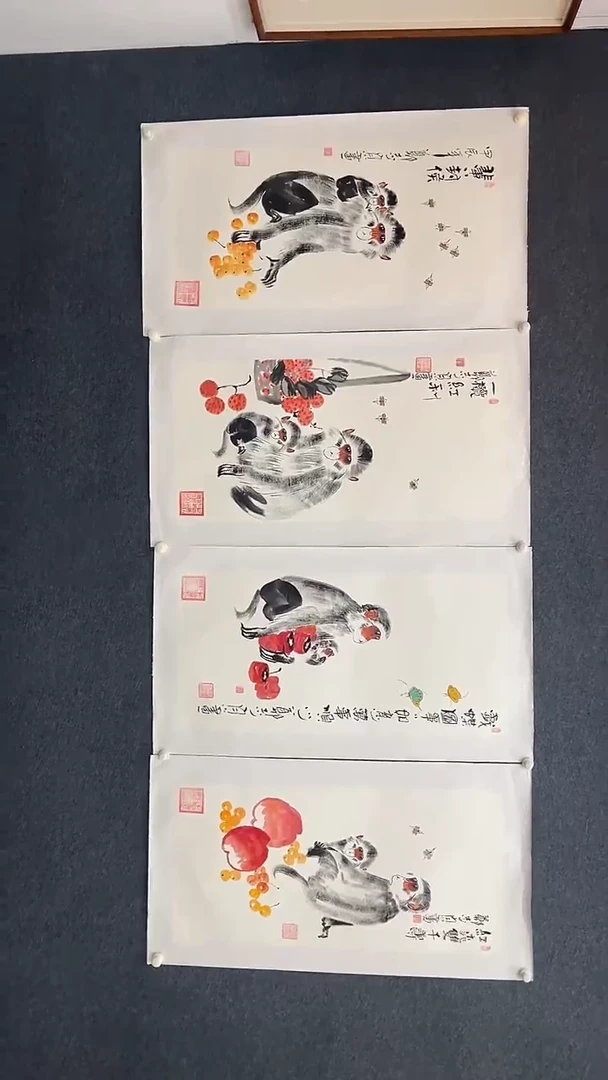 国画9.10-郑志宗-三尺-四张一套