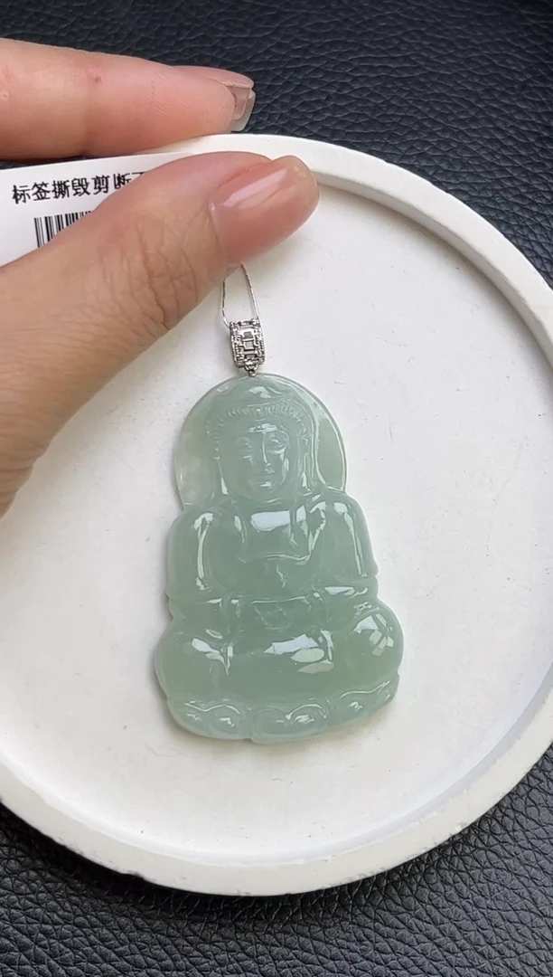 翡翠18K金镶嵌颈饰YM795-10 观音