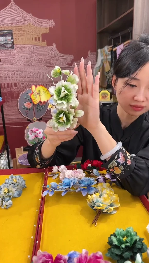 【闪购商品】刺绣非遗绒花（发饰）