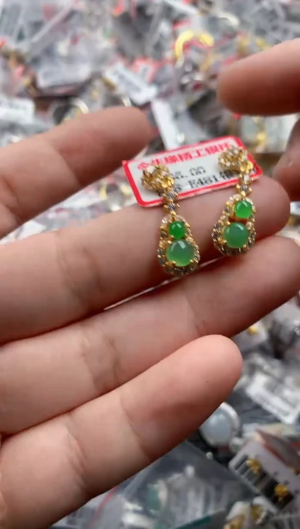 银S925镶嵌戒指翡翠333   10
