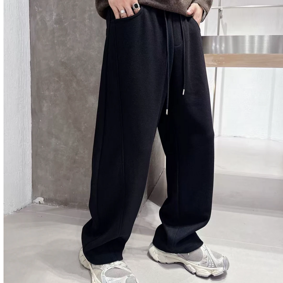 7529冬季高端加厚加绒休闲裤男美式潮牌时尚简约百搭保暖