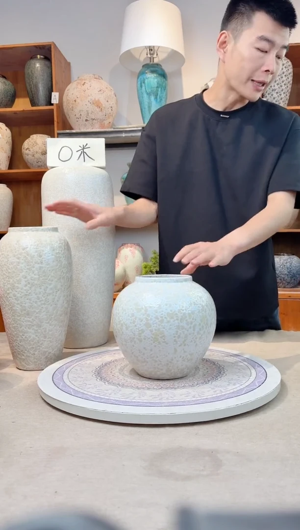 瓶 陶瓷花瓶  茶白 小号 正品