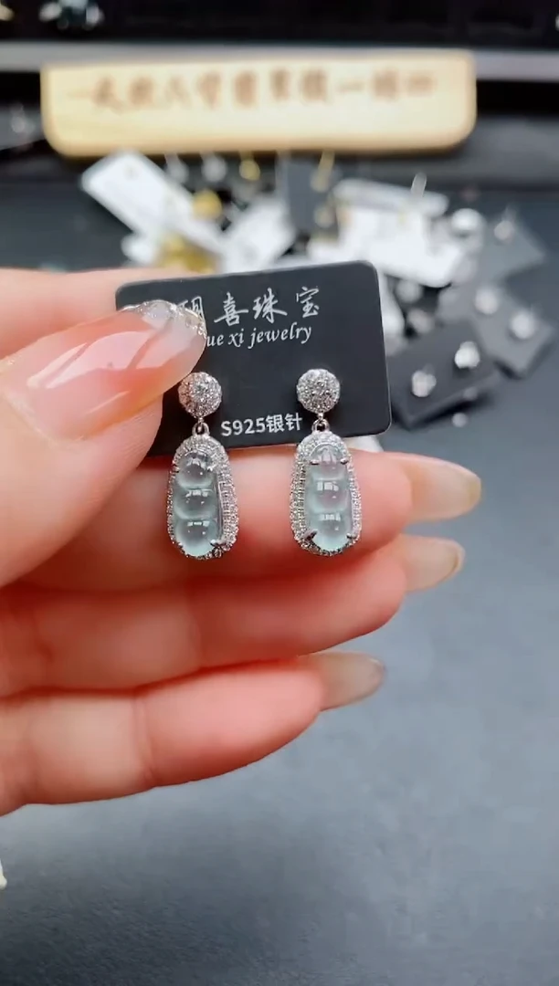 银S925镶嵌戒指翡翠1