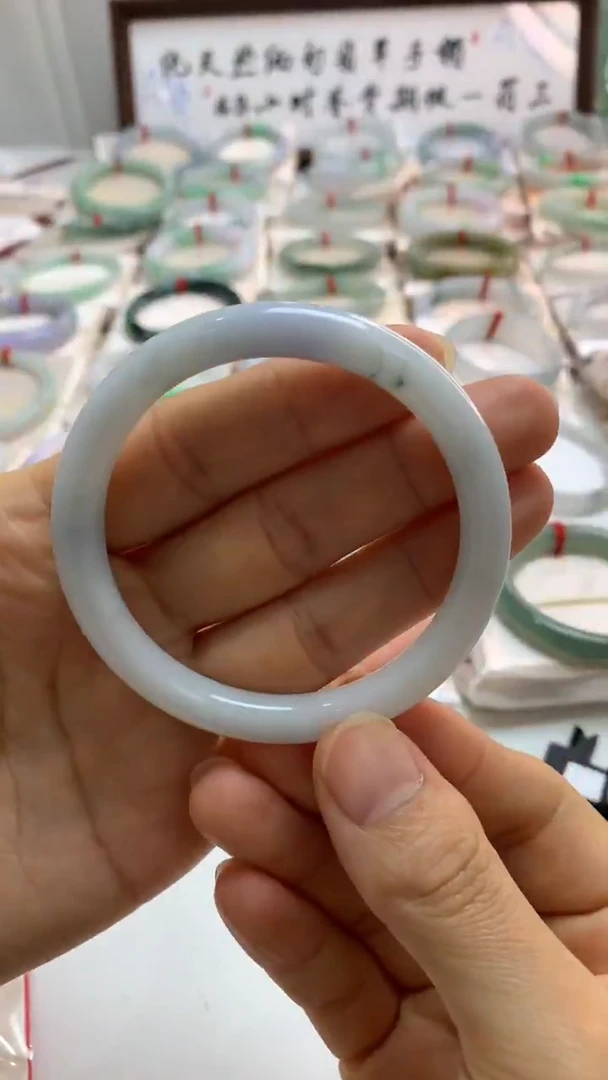 未镶嵌手镯翡翠54莫奈圆条
