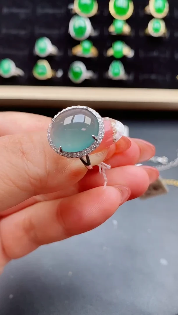 【闪购商品】翡翠戒指银S925镶嵌12121