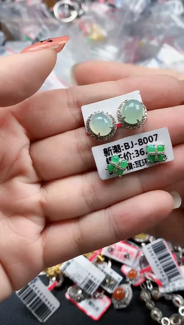 银S925镶嵌戒指翡翠天然A货缅甸翡翠