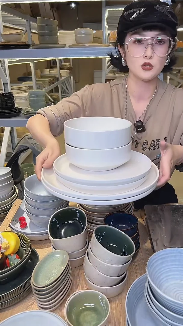 瓷165高温釉下彩陶瓷餐具默认微瑕