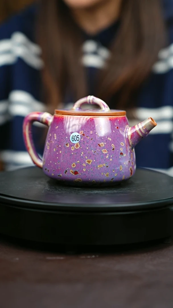 605#原矿钧瓷炉钧釉竹节高石瓢