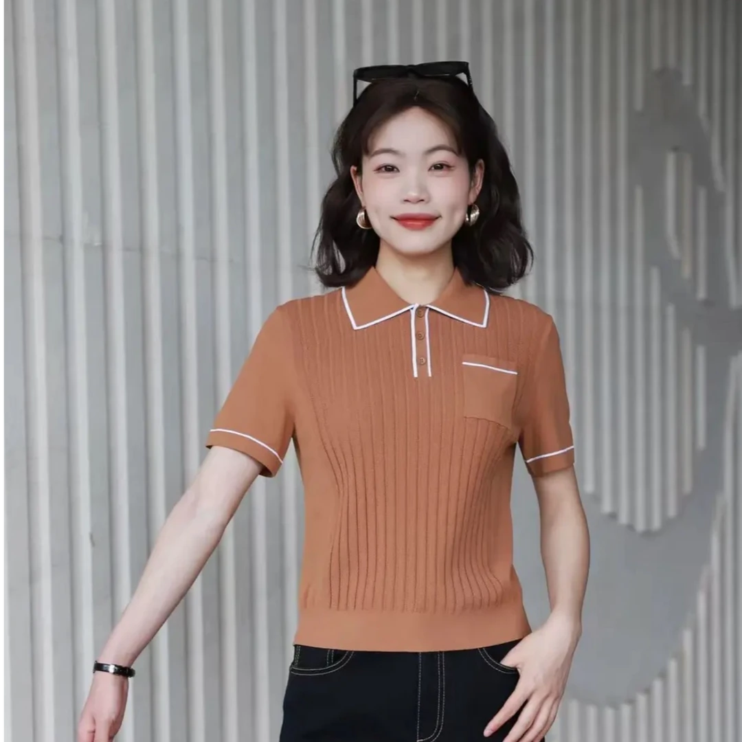 GIRDEAR/哥弟春夏新款休闲POLO领修身经典时尚短袖针织T恤 138025