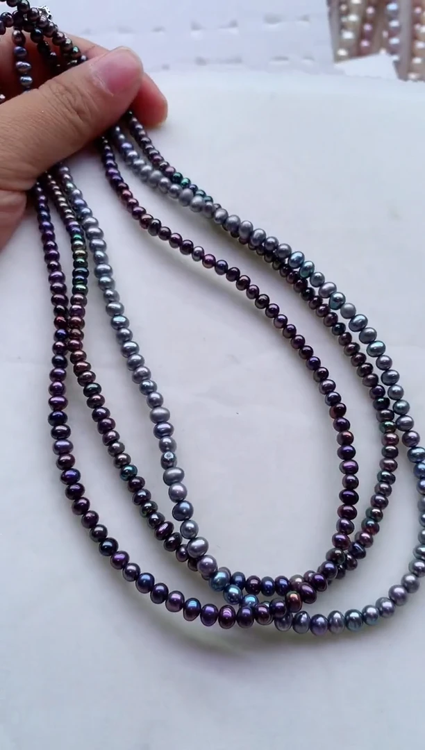 淡水珍珠合金项链多样性发其一，非无暇