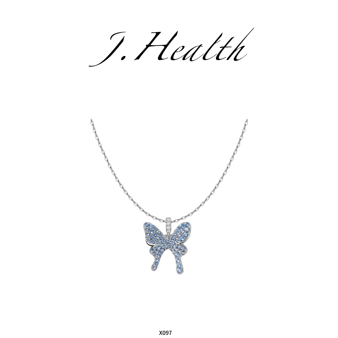 克珞琳德 J.Health 闪闪蝴蝶项链轻奢时尚优雅闪闪项链X097
