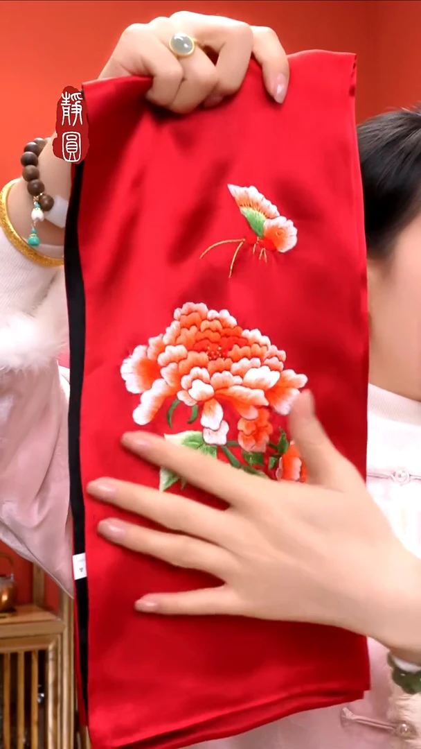 织绣纯手工非遗苏绣【丝巾4】