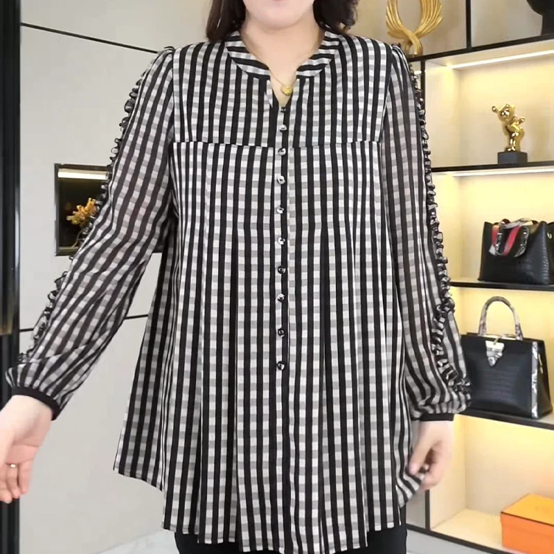 苏兰诺2025春秋季新款大码宽松显瘦显洋气休闲独特漂亮小衫zb6040