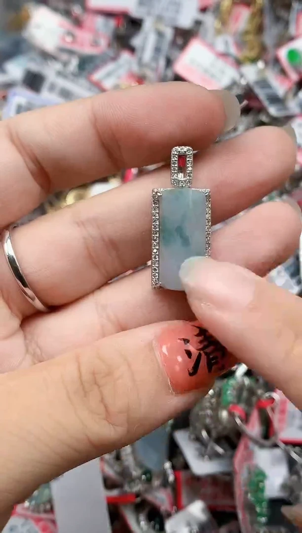 银S925镶嵌戒指翡翠天然A货缅甸翡翠