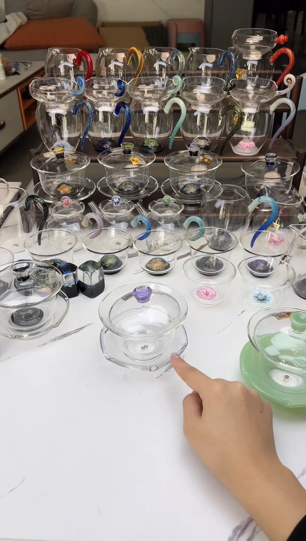 手工艺品玻璃用****1禾器禅语盖碗紫色