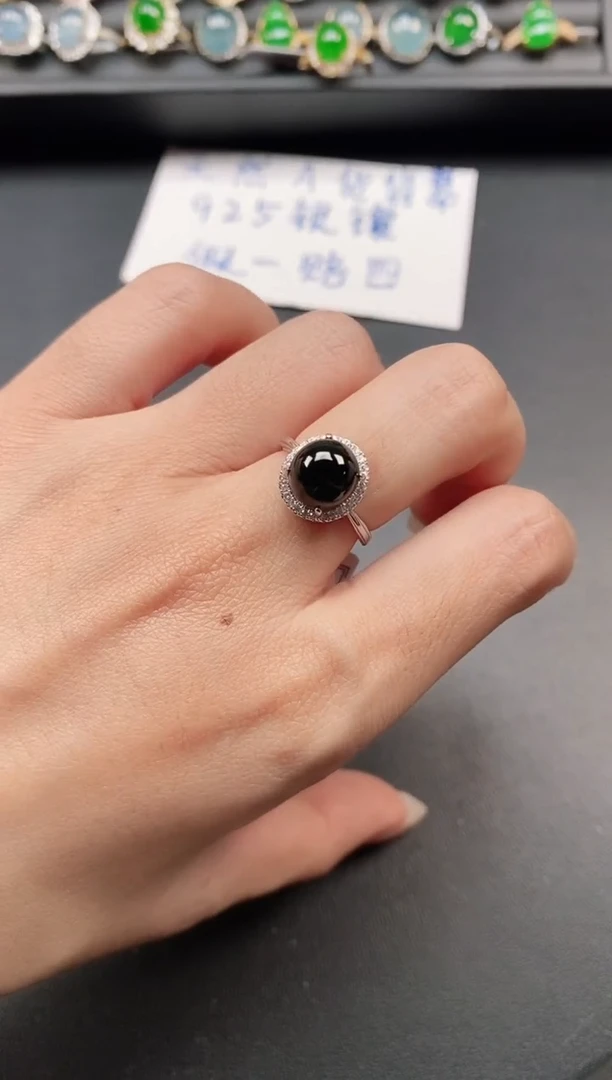 银S925镶嵌戒指翡翠1111111
