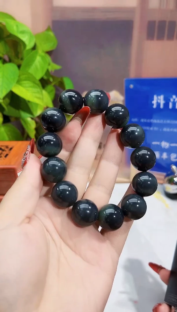 手串未镶嵌和田玉纯天然和田玉新疆聚墨青花特细18
