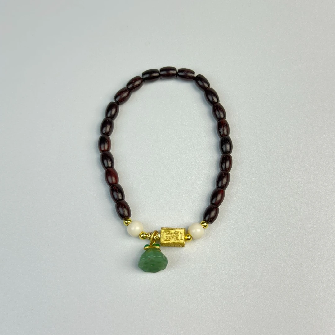 小叶紫檀【小米珠】莲花配饰单圈