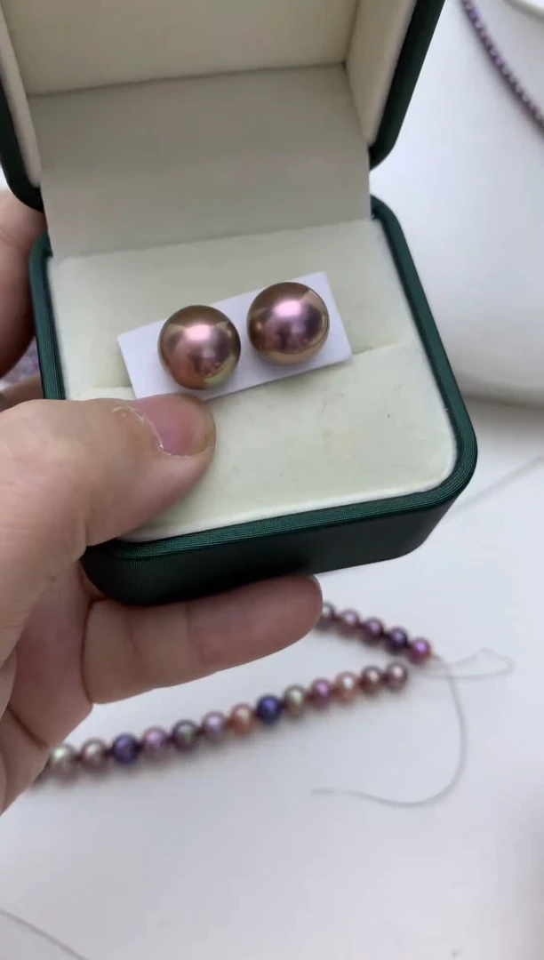 银S925镶嵌耳饰淡水珍珠w43