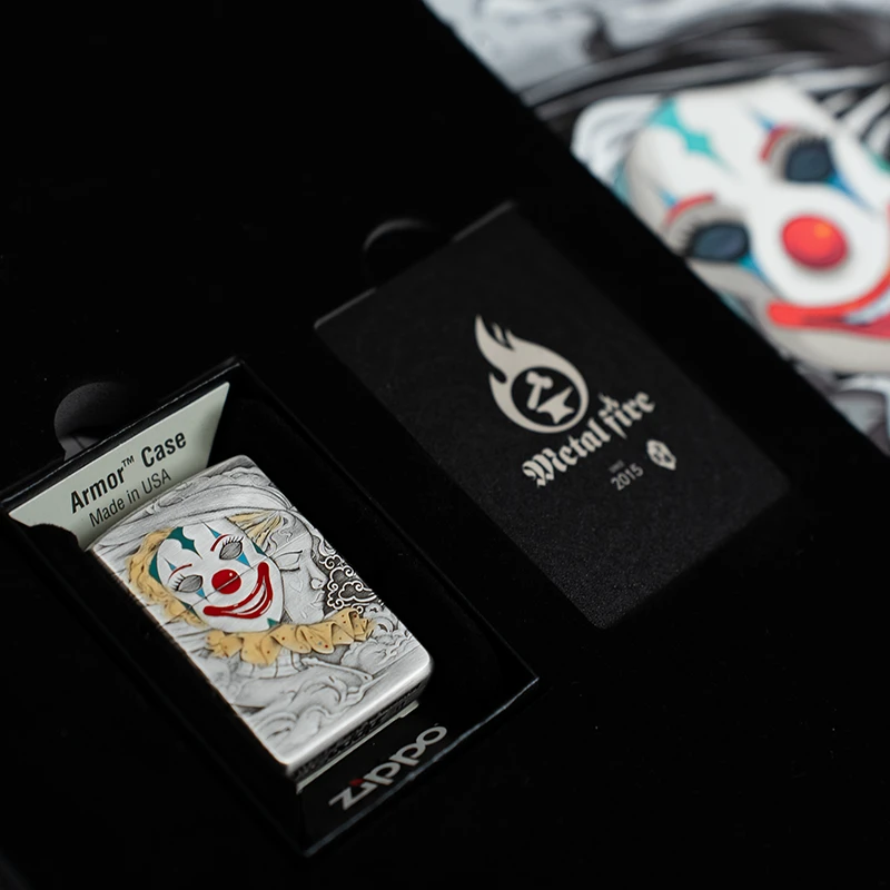ZIPPO/之宝二代面具人生熏银盔甲浮雕防风打火机男士礼品DYX1H1