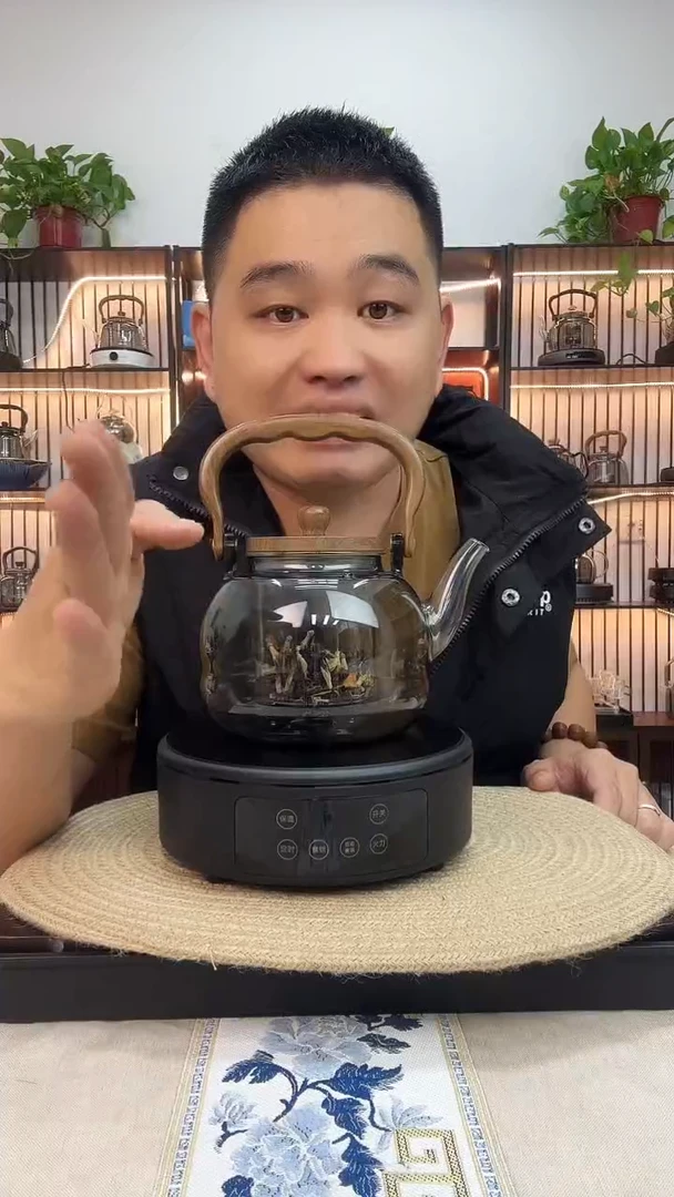 水晶玻璃吸管款炉子加1200壶加两只杯子
