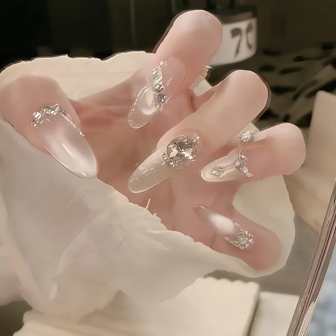 【往日云烟】纯手工穿戴甲美甲穿戴式光疗甲冰透渐变流行纯欲