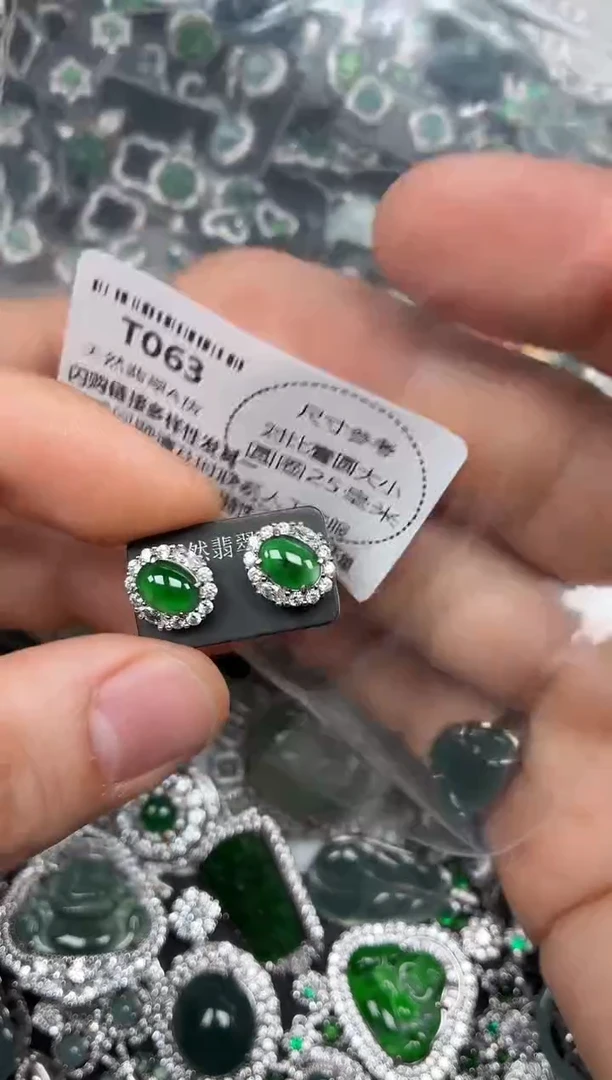 颈饰未镶嵌翡翠T063耳钉