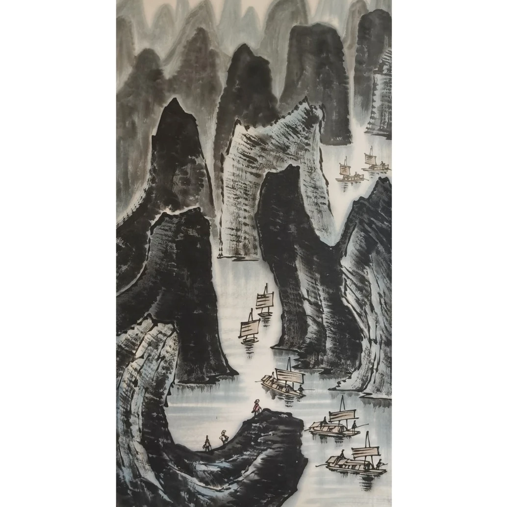 【辽拍】V250709-2-883《山水》（8.6平尺) 纸本镜片 ws1231