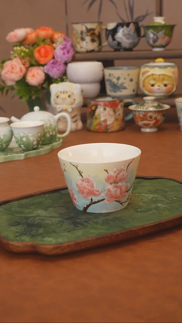 是泥吖 樱花小兔猪口杯