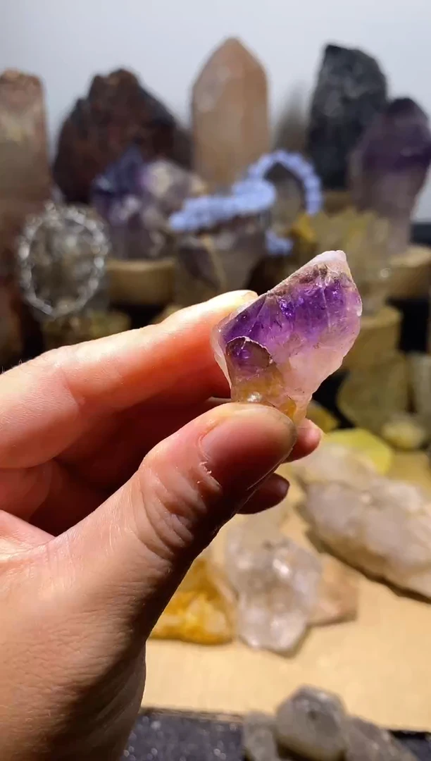 42未镶嵌水晶24.5g紫超七+彼岸花+带发