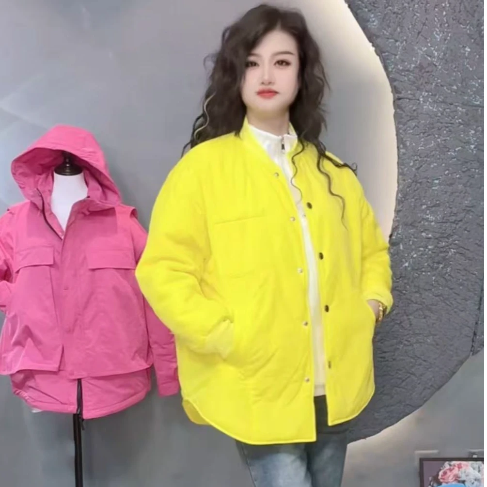 奇奇家潮派宽松大码新年新款宽松韩版糖果色慵懒风保暖外套大衣