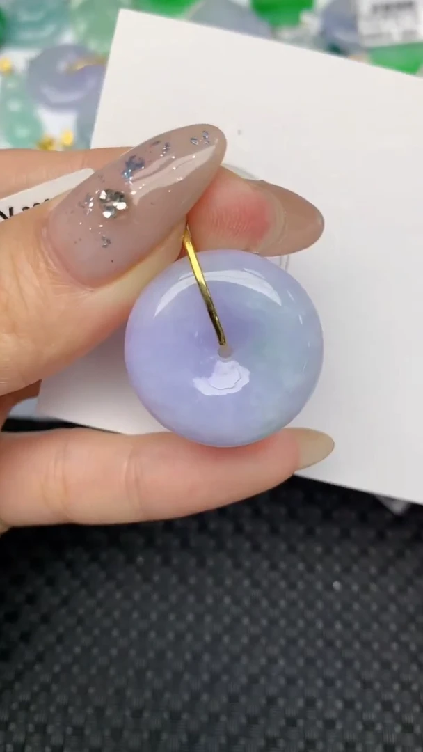 颈饰18K金镶嵌翡翠天然缅甸翡翠a货百元以上9元证书费自理