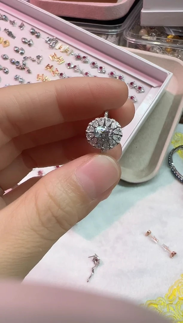 银S925镶嵌戒圈海蓝宝石1130m049多样性发其一