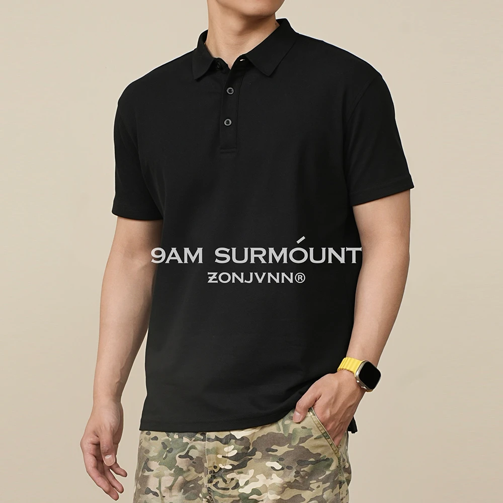 ZONJVNN凉感Polo衫抗皱珠地棉休闲翻领男士短袖透气夏季sorona