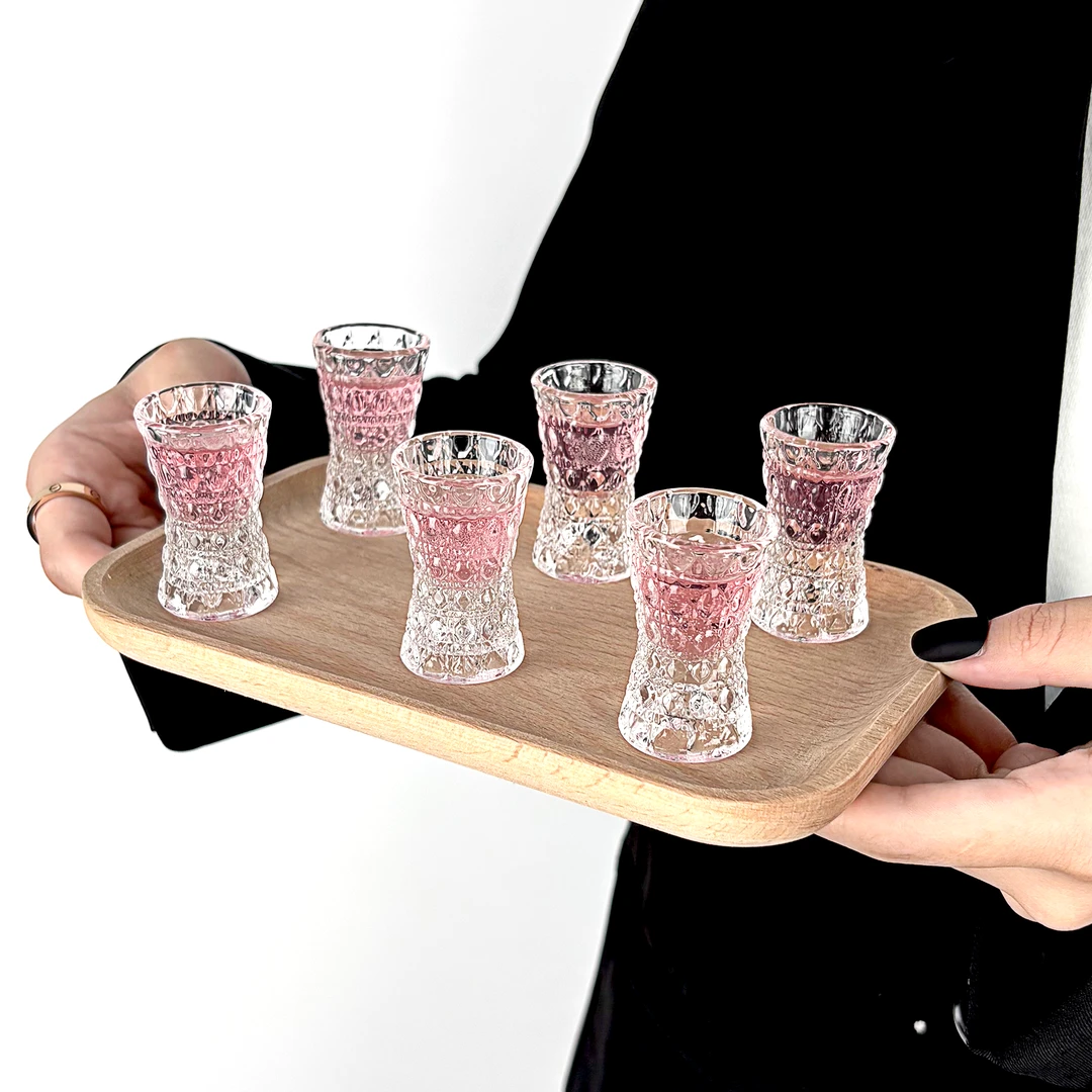 10ML高颜值调酒杯子宝石纹冰山底浮雕家用一口小稀奇古怪白酒杯