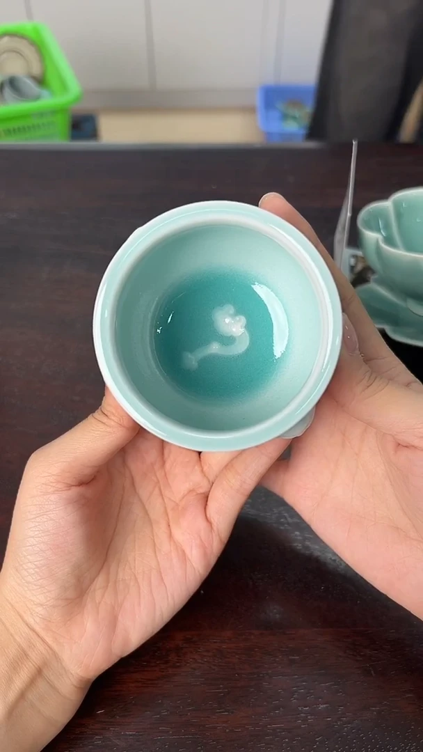 龙泉云间青瓷小米茶器