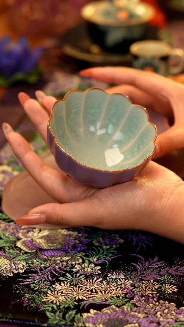 木槿紫大莲花杯········