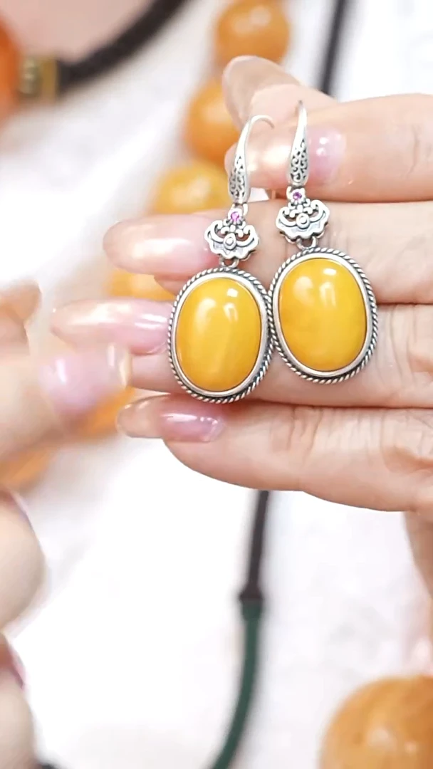 蜜蜡颈饰银S925镶嵌5594天然蜜蜡珠宝奇石云端妖孽全部保真