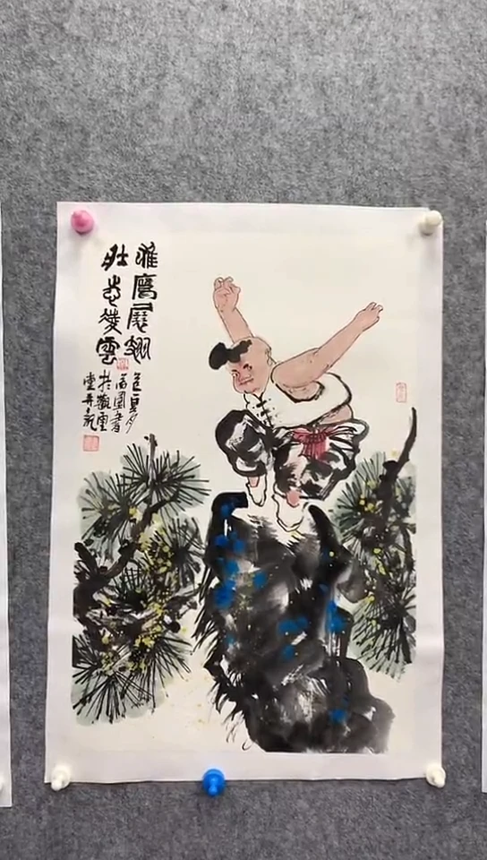 国画李满园老师开三人物
