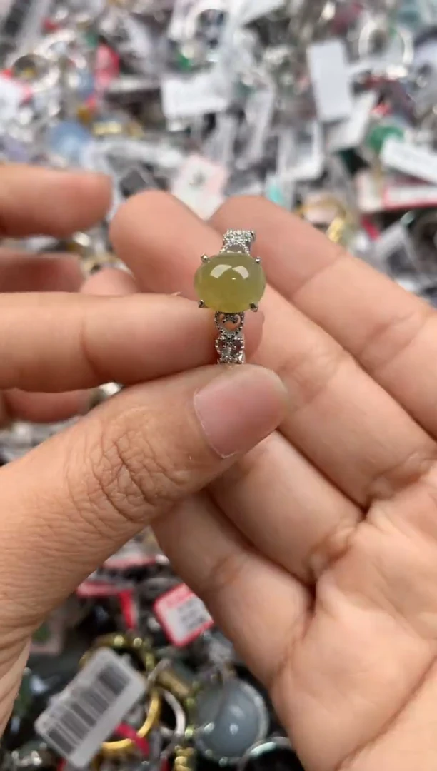 银S925镶嵌戒指翡翠111---7