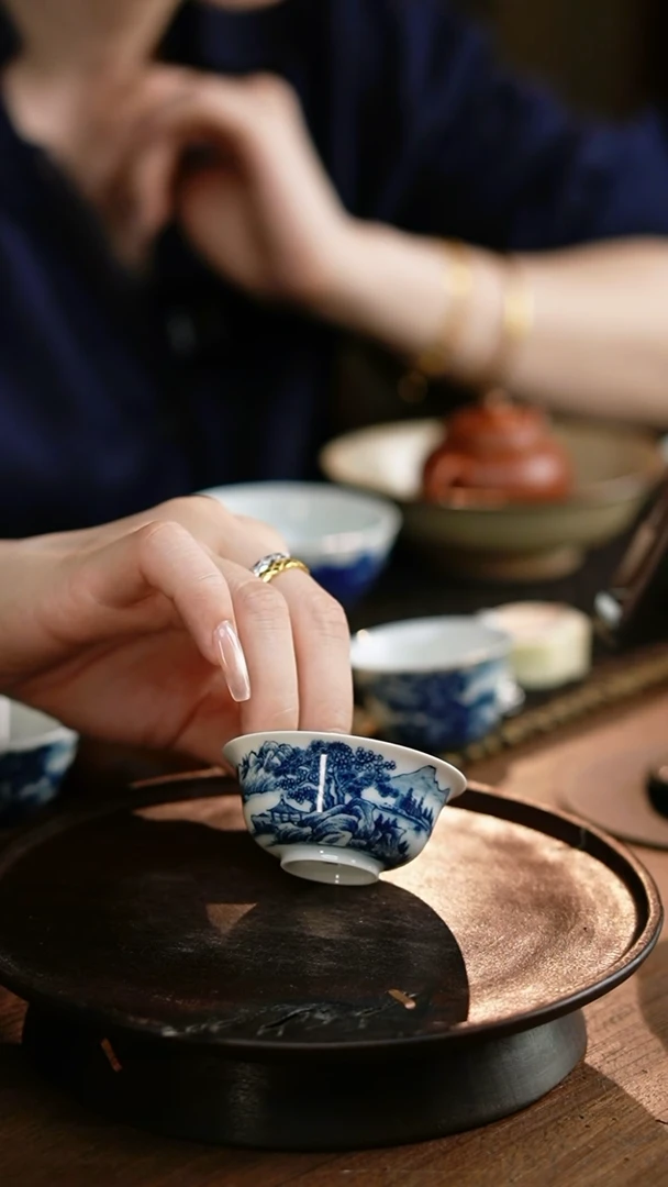 山水撇口杯.....