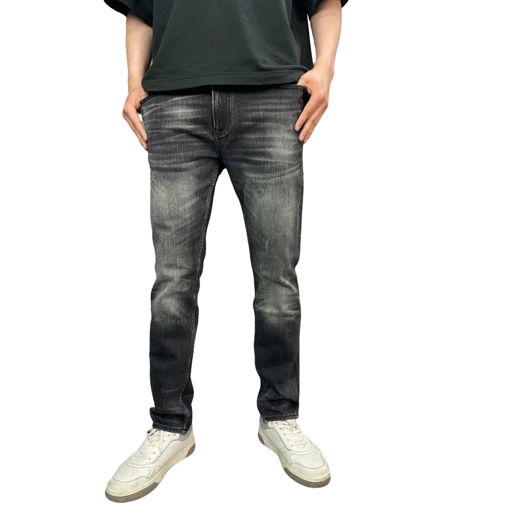 #13#512赤耳单宁黑灰个性特色潮流款牛仔长裤弹力