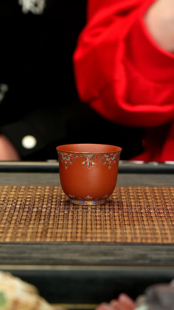 【闪购商品】紫砂茶壶HZ20珐琅铃铛杯 璎珞回字纹