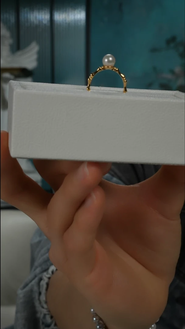 银S925镶嵌戒指海水珍珠AK6-6.5（AB190）