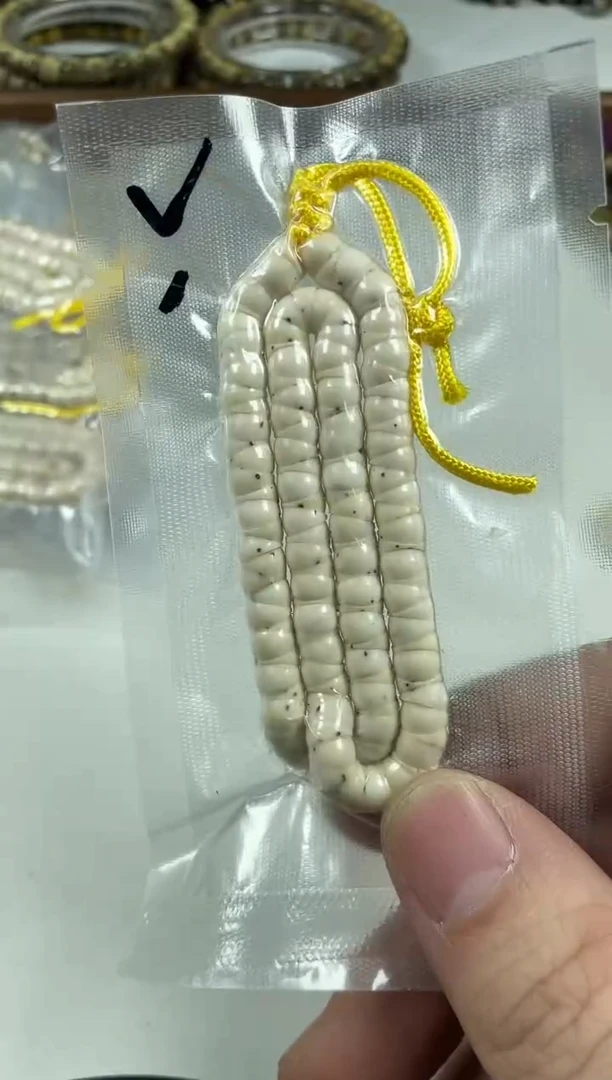 手串星月菩提货头原生态石玉料骨瓷白找星星大肠（1颗星）6MM